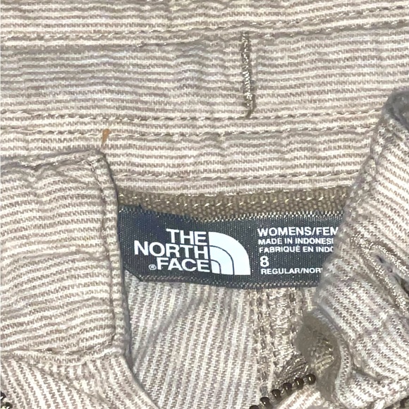 Women’s The North Face Linen Shorts Drawstring and Button Fly Striped Size 8 - Picture 4 of 10